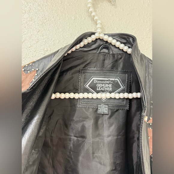 Diamond Supply Co Black and Brown Leather Jacket with Fringe western/ biker vest - Picture 6 of 8